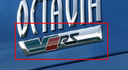 Эмблема 5-й двери VRS Octavia A5 нижняя полоса