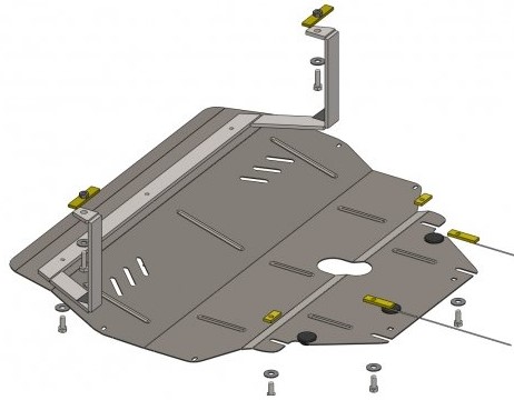 Захист двигуна Fabia 2/Roomster/Polo (1.2 дизель) метал.з балкою