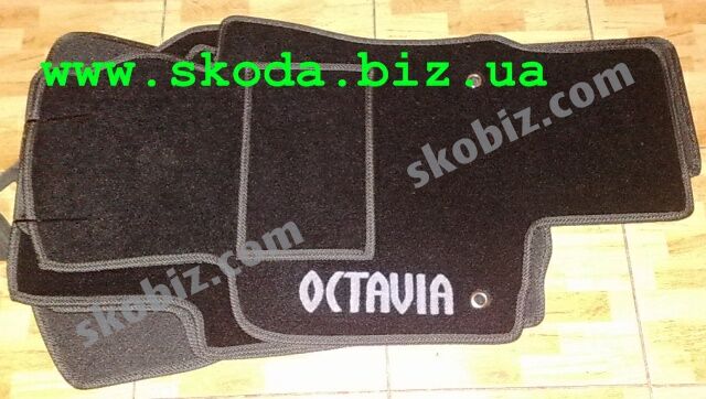 Коврики Octavia A5 текстильные 6 частей черные (низ - антискольз.резина)