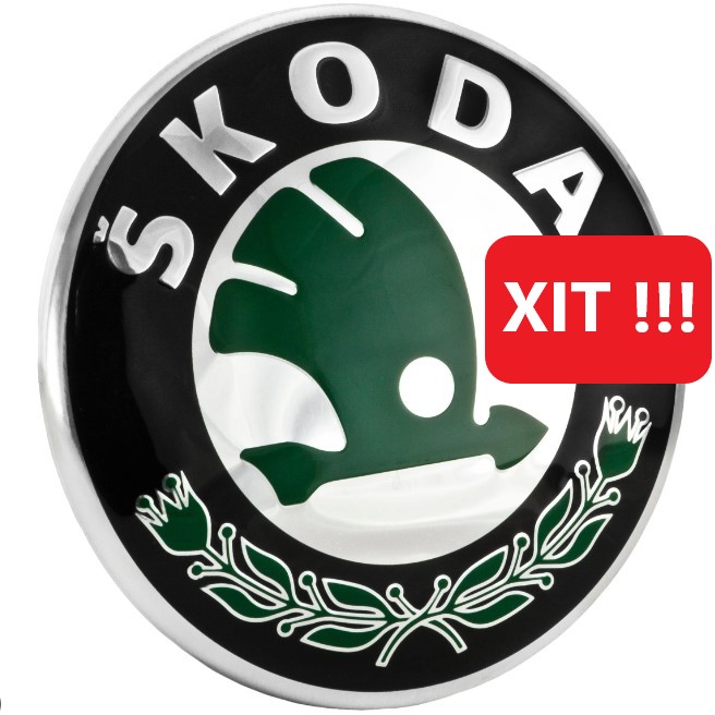 Эмблема Skoda 90 мм зеленая