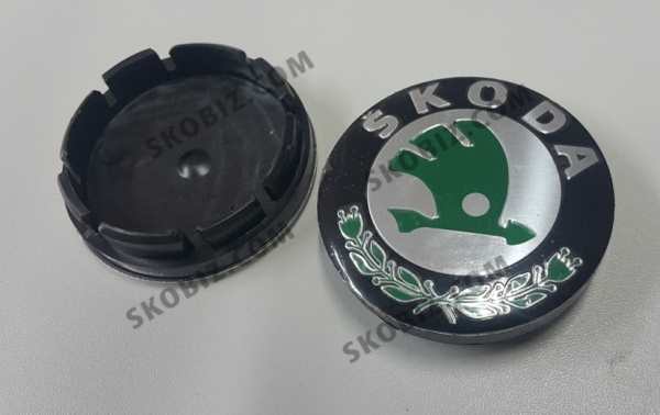 Колпачок диска легкосплавного Skoda зеленый 55 мм