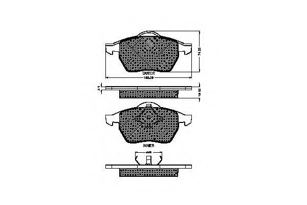 Комплект гальмівних колодок, дискове гальмо SPIDAN 32192