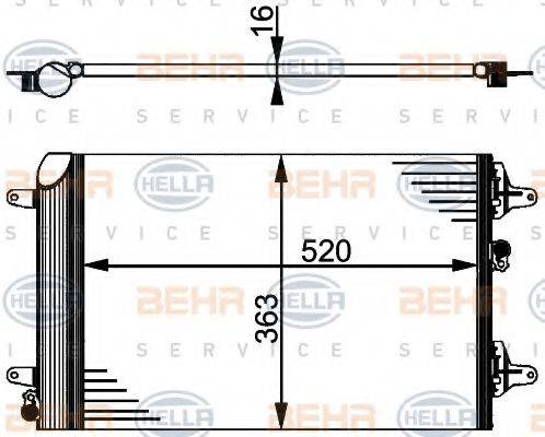 BEHR HELLA SERVICE 8FC351301521 Конденсатор кондиционера