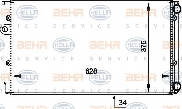 Радиатор охлаждения двигателя BEHR HELLA SERVICE 8MK 376 714-044