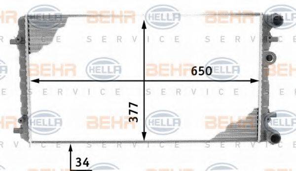 BEHR HELLA SERVICE 8MK376716611 Радіатор, охолодження двигуна