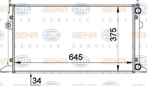 BEHR HELLA SERVICE 8MK376719711 Радіатор, охолодження двигуна