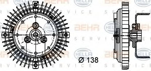 BEHR HELLA SERVICE 8MV376732011 Сцепление вентилятора радиатора