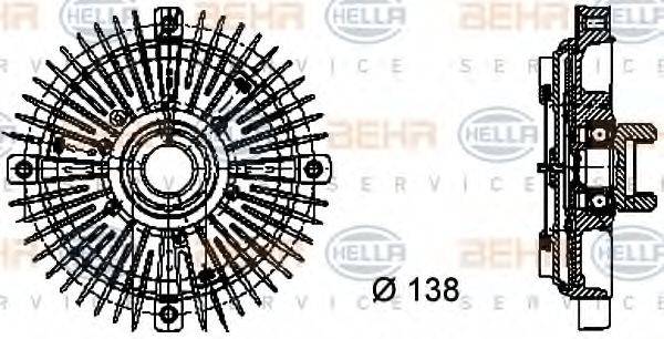 Сцепление вентилятора радиатора BEHR HELLA SERVICE 8MV 376 732-021