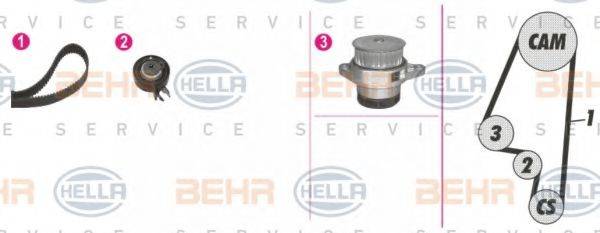 BEHR HELLA SERVICE 8MP376800841 Водяной насос + комплект зубчатого ремня