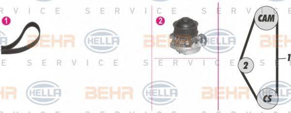 BEHR HELLA SERVICE 8MP376802811 Водяной насос + комплект зубчатого ремня