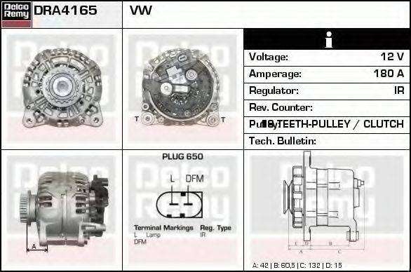 Генератор DELCO REMY DRA4165