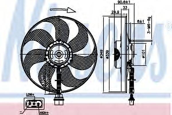 Вентилятор системы охлаждения двигателя NISSENS 85544