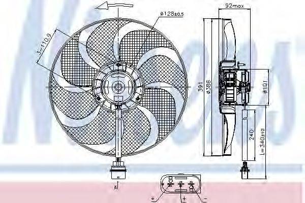 Вентилятор системы охлаждения двигателя NISSENS 85690