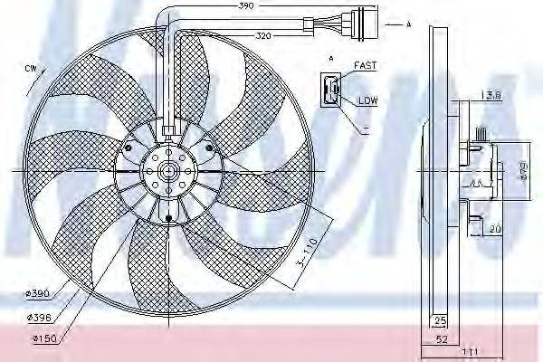 Вентилятор системы охлаждения двигателя NISSENS 85796