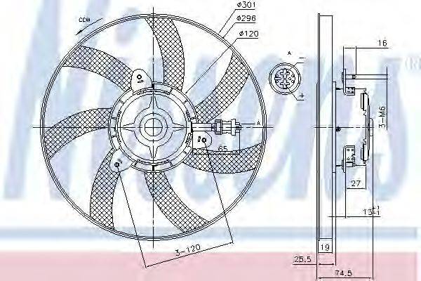 Вентилятор системы охлаждения двигателя NISSENS 85800