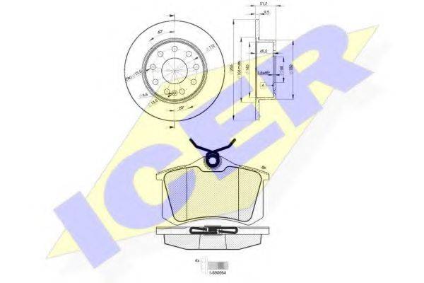 ICER 306975616 Комплект гальм, дисковий гальмівний механізм