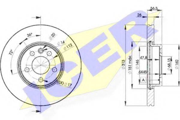 Тормозной диск ICER 78BD1530-2