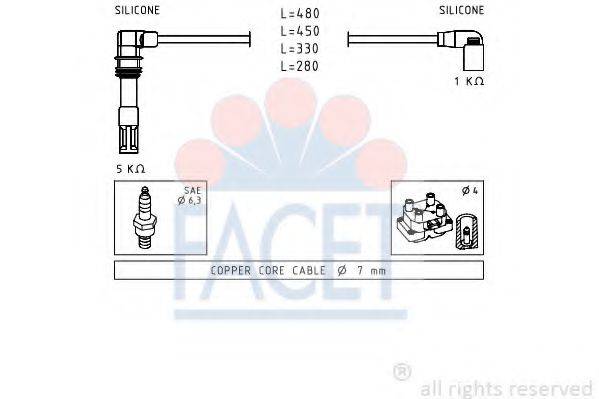 FACET 49575 Комплект проводов зажигания