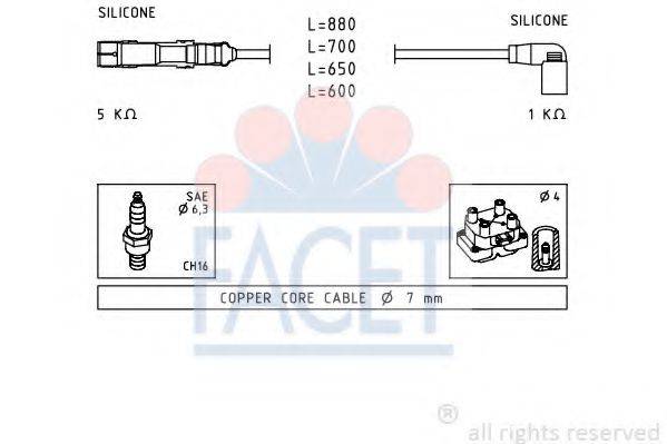 FACET 49595 Комплект проводов зажигания