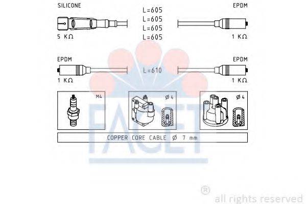 FACET 48965 Комплект проводов зажигания