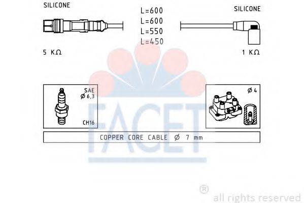 FACET 47248 Комплект проводов зажигания