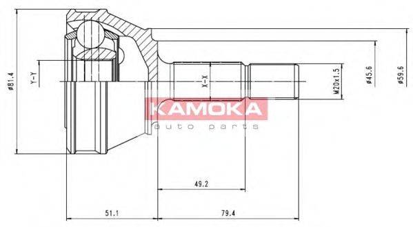 KAMOKA 6158 Шарнірний комплект, приводний вал