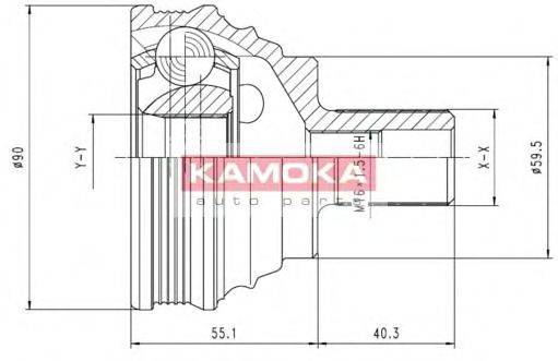 KAMOKA 7338 Шарнірний комплект, приводний вал