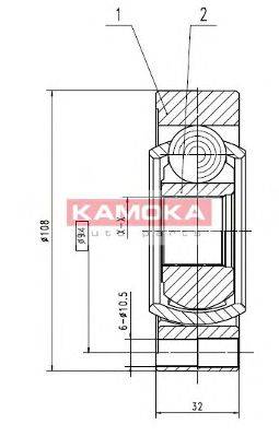 KAMOKA 9196 Шарнірний комплект, приводний вал