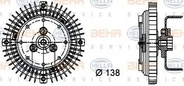 HELLA 8MV376732011 Сцепление вентилятора радиатора