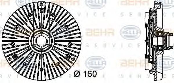 Сцепление вентилятора радиатора HELLA 8MV 376 732-031