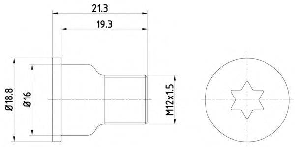 Болт, диск тормозного механизма HELLA 8DZ 355 209-051
