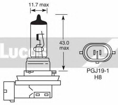 LUCAS ELECTRICAL LLB708 Лампа накаливания, противотуманная фара; Лампа накаливания, стояночный / габаритный огонь