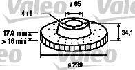 Тормозной диск VALEO 186523