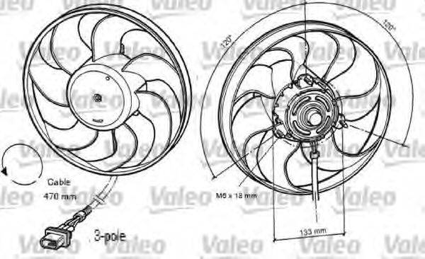 VALEO 696040 Вентилятор системы охлаждения двигателя
