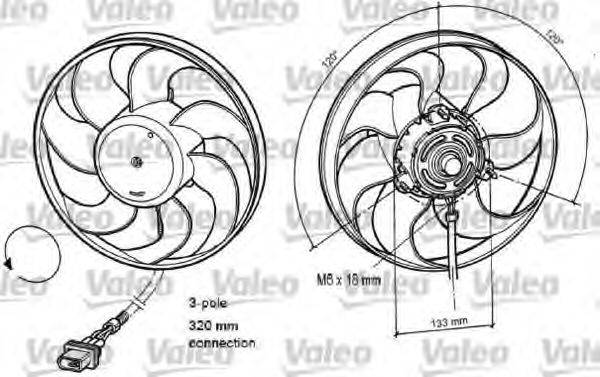 VALEO 696078 Вентилятор системы охлаждения двигателя