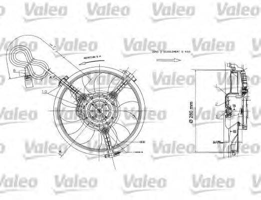 VALEO 698422 Вентилятор системы охлаждения двигателя
