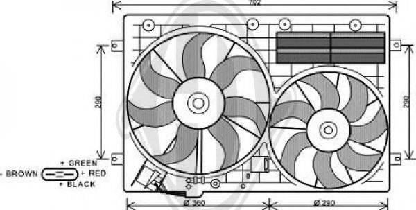 Вентилятор системы охлаждения двигателя DIEDERICHS 8229503