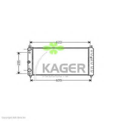 Радіатор, охолодження двигуна KAGER 31-0993