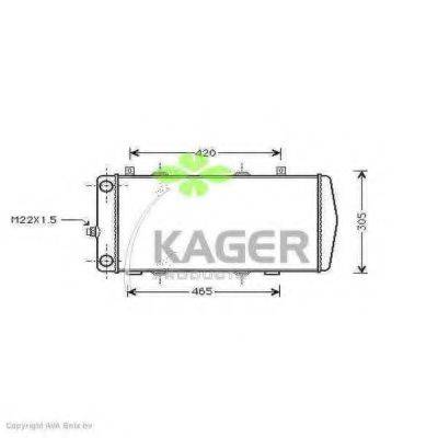 Радіатор, охолодження двигуна KAGER 31-0994