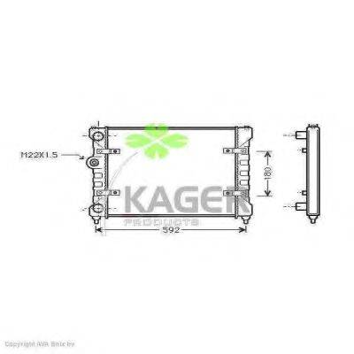 KAGER 311015 Радіатор, охолодження двигуна