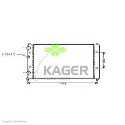Радіатор, охолодження двигуна KAGER 31-1019
