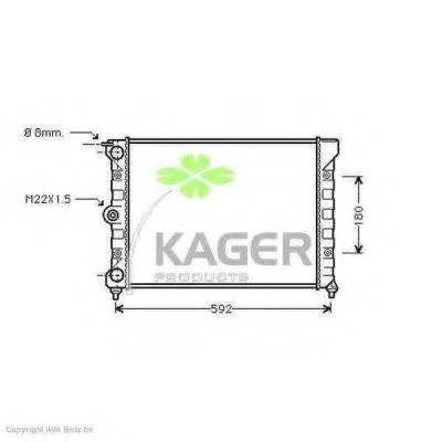 KAGER 311167 Радиатор охлаждения двигателя