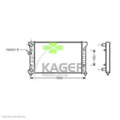 Радіатор, охолодження двигуна KAGER 31-1170