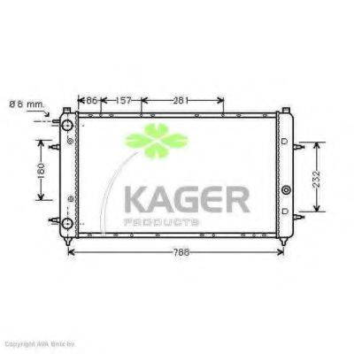 Радіатор, охолодження двигуна KAGER 31-1199