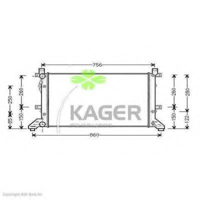 Радиатор охлаждения двигателя KAGER 31-1216