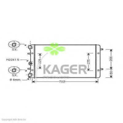 KAGER 311219 Радіатор, охолодження двигуна