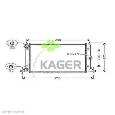 Радіатор, охолодження двигуна KAGER 31-1221