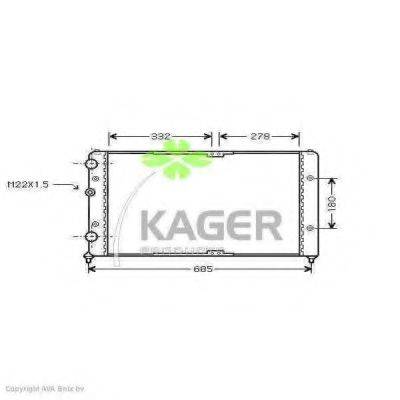 Радіатор, охолодження двигуна KAGER 31-1222