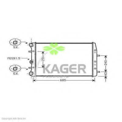 Радиатор охлаждения двигателя KAGER 31-2393