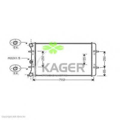 Радіатор, охолодження двигуна KAGER 31-2578